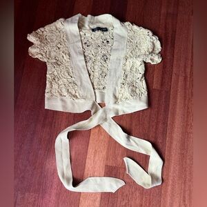 Women's  beautiful crochet shrug, granny square, Tie Front shrug, Sweater